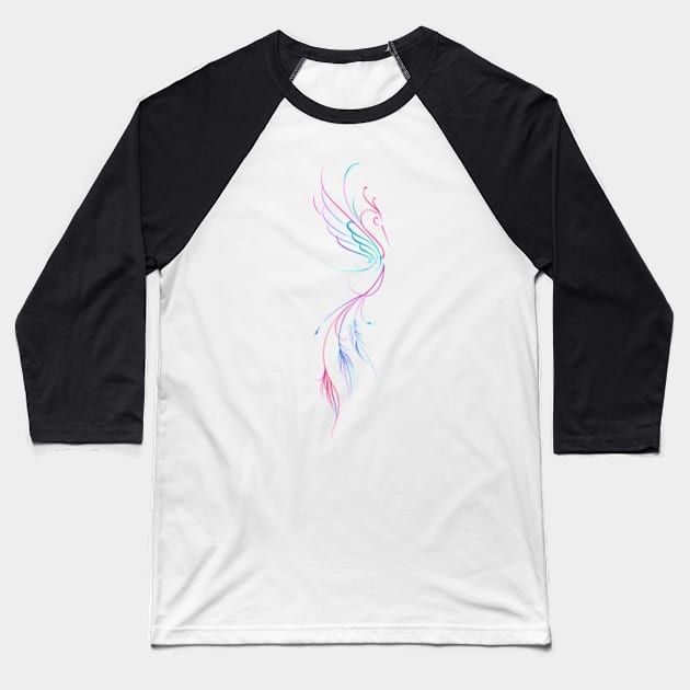 Multi Colored Abstract Phoenix Baseball T-Shirt by DezinerFiles